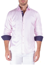 Load image into Gallery viewer, 212204 - Men&#39;s Paisley Texture Solid Pink Button Up Long Sleeve Dress Shirt