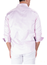 Load image into Gallery viewer, 212204 - Men&#39;s Paisley Texture Solid Pink Button Up Long Sleeve Dress Shirt