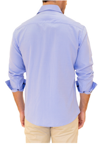 202524 - Men's Blue Button Up Long Sleeve Dress Shirt